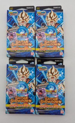 Dragon Ball Super Card Game Saiyan Showdown Premium Pack Set 06 English Lot of 4 - Image 1