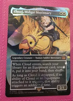 MTG Cloud Midgar Mercenary Chocobo Track NM Foil Final Fantasy FIN 5 Bonus Cards - Image 1