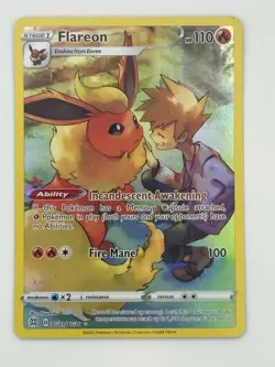 Pokemon TCG Flareon Full Art Holo Trainer Gallery Card TG01/TG30 Brilliant Stars - Image 1