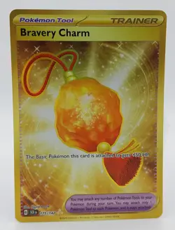 Pokemon Card Bravery Charm 175/142 Full Art Hyper Rare Stellar Crown - Image 1
