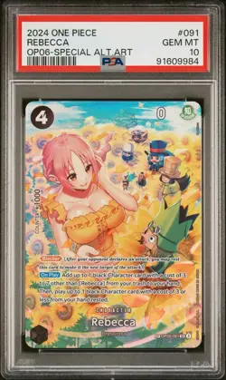 One Piece Card Rebecca OP05-091 SP Alt Art PSA 10 Wings Of The Captain OP06 CCG - Image 1