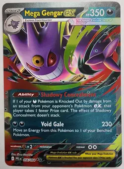 Pokemon Trading Card TCG Mega Gengar EX Holo 056/094 Nintendo 2025 - Image 1