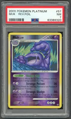 Pokemon Cards - PSA 7 Muk 57/127 - Reverse Holo Platinum - NM - PSA7 - Image 1