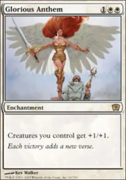Heavy Play, English MTG Regular Glorious Anthem 9th Edition Magic the Gathering - Image 1