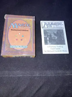 Magic: The Gathering ~ Unlimited Starter Deck Box (EMPTY) & Rule Book Written On - Image 1