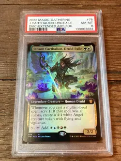 Jenson Carthalion, Druid Exile (Extended Art Foil) - (DMC) MTG PSA 8 - Image 1