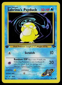 Pokemon Card - Sabrina's Psyduck Gym Challenge 99/132 Common 1st Edition - Image 1