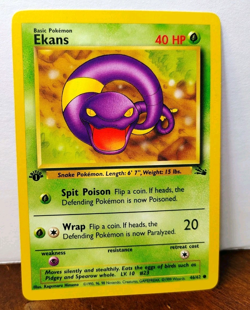 POKEMON EKANS 46/62 1ST EDITION FOSSIL LP-NM - Image 1