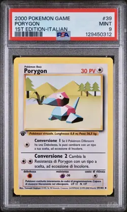 POKEMON PSA 9 PORYGON 39/102 SET BASE 1st PRIMA EDIZIONE ITALIANO 2000 LOW POP! - Image 1