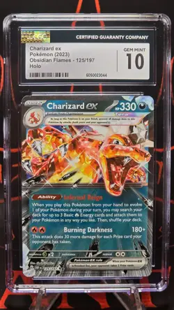 CGC 10 Charizard ex Holo 125/197 Obsidian Flames 2023 Pokemon - Image 2