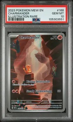 PSA 10 Charmander 168/165 Scarlet & Violet 151 Illustration Rare Pokemon English - Image 1