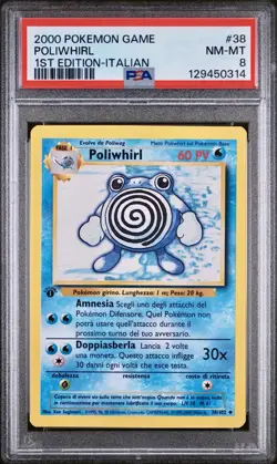 POKEMON PSA 8 POLIWHIRL 38/102 SET BASE 1st PRIMA EDIZIONE ITALIANO 2000! - Image 1