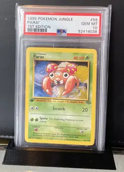 1999 pokemon jungle 1st Edition Paras PSA 10 - Image 1