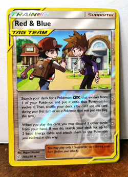 POKEMON RED & BLUE 202/236 REVERSE HOLO COSMIC ECLIPSE TAG TEAM LP-NM - Image 1