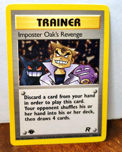 POKEMON IMPOSTER OAKS REVENGE 76/82 1ST EDITION TRAINER TEAM ROCKET LP-NM GENGAR - Image 1