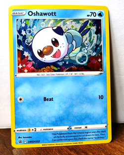 POKEMON OSHAWOTT SWSH222 COSMOS HOLO SWORD & SHIELD PROMO MP-LP - Image 1