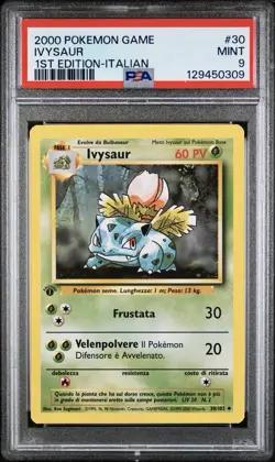 POKEMON PSA 9 IVYSAUR 30/102 SET BASE 1st PRIMA EDIZIONE ITALIANO 2000 LOW POP! - Image 1