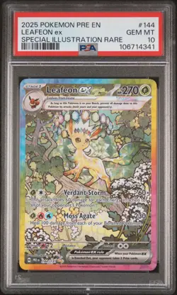 2025 POKEMON PRE EN-PRISMATIC EVOLUTIONS #144 LEAFEON EX PSA 10 - Image 1