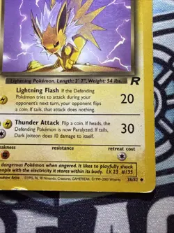 Dark Jolteon #38/82 - Pokemon Team Rocket Set - Regular - HP - Image 4