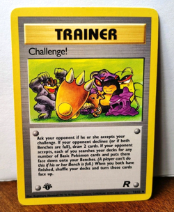 POKEMON CHALLENGE! 74/82 1ST EDITION TRAINER TEAM ROCKET LP MACHAMP MUK SNORLAX - Image 1
