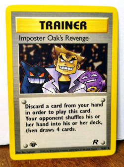 POKEMON IMPOSTER OAKS REVENGE 76/82 1ST EDITION TRAINER TEAM ROCKET LP GENGAR - Image 1