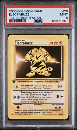 POKEMON PSA 9 ELECTABUZZ 20/102 SET BASE 1st PRIMA EDIZIONE ITALIANO 2000! - Image 1