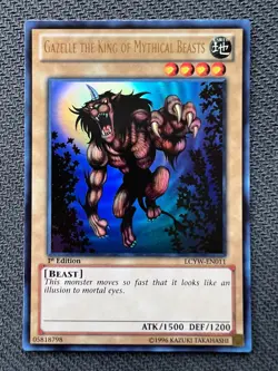 Yugioh Gazelle the King of Mythical Beasts 1st Edition Ultra Rare LCYW-EN011 NM - Image 1