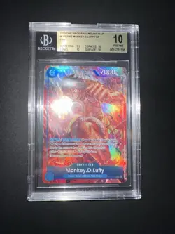 ONE PIECE BGS 10 MONKEY. D. LUFFY OP02-062 PARAMOUNT WAR ENGLISH 2023! - Image 3