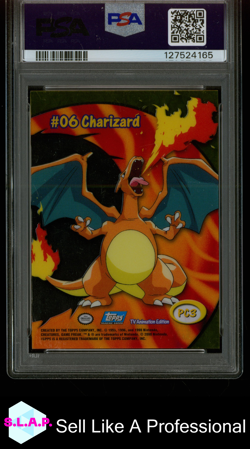 CHARIZARD TV ANIMATION CLEAR CARDS TOPPS POKEMON TV ANIMATION 2000 PC3 PSA 9 - Image 2