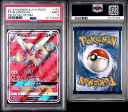 Pokemon Blaziken GX Full Art Holo Ultra Rare Card 153/168 Celestial Storm PSA 9 - Image 2