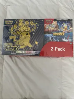 Pokemon Cards Surging Sparks Elite Trainer Box + Booster Bundle 2-Pack SEALED! - Image 1