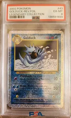 Pokemon TCG Golduck Legendary Collection Reverse Holo Uncommon Card 43/110 Psa 6 - Image 1