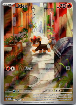 Pokemon TCG Litleo IR 139/132 Illustration Rare Pokemon Card Mega Evolution - Image 1