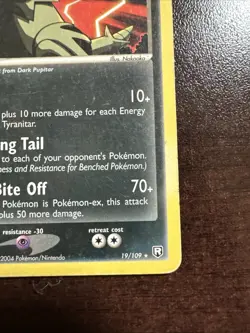 Dark Tyranitar 19/109 Non-holo Pokemon TCG Team Rocket Returns MINOR DMG - Image 4