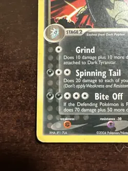 Dark Tyranitar 19/109 Non-holo Pokemon TCG Team Rocket Returns MINOR DMG - Image 5