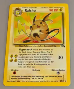 Raichu # 29/62 Rare Karte Non Holo aus Fossil 2000 Pokemon DE Near Mint Vintage - Image 1