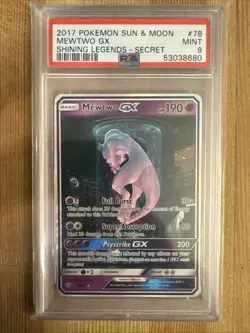 Mewtwo GX 78/73 Shining Legends Holo Pokemon Mewtube Secret Rare PSA 9 - Image 1