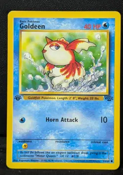 Goldeen 1st Edition 53/64 Pokemon Jungle Set Vintage LP - Image 1