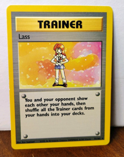 POKEMON LASS 75/102 RARE TRAINER BASE SET MP-HP - Image 1