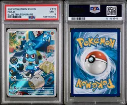 POKEMON PSA 9 RIOLU ILLUSTRATION RARE 215/198 SCARLET e VIOLET ENGLISH 2023! - Image 3