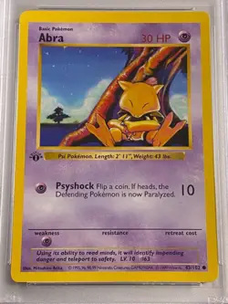 1999 POKEMON 1ST EDITION SHADOWLESS ABRA #43 PSA 9 MINT. - Image 2