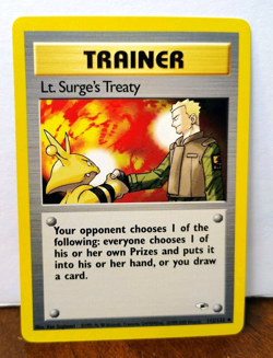 POKEMON LT. SURGE'S TREATY 112/132 TRAINER GYM HEROES NM NEAR MINT - Image 1