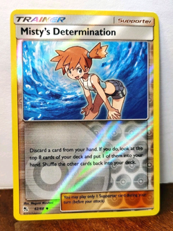 POKEMON MISTY'S DETERMINATION 62/68 REVERSE HOLO HIDDEN FATES NM NEAR MINT - Image 1