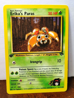 POKEMON ERIKA'S PARAS 71/132 1ST EDITION GYM CHALLENGE LP - Image 1