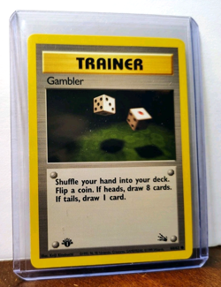 POKEMON GAMBLER 60/62 1ST EDITION TRAINER FOSSIL LP - Image 5