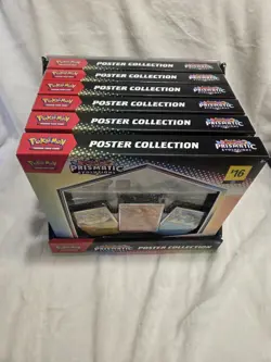 Pokemon Prismatic Evolutions Poster Collection - Lot Of 6 with display - Image 1
