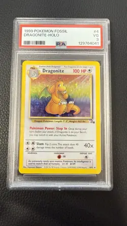 Dragonite 4/62 PSA 3 VG - Holo Rare Fossil Unlimited Pokemon TCG - Image 1