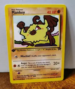 POKEMON MANKEY 61/82 1ST EDITION TEAM ROCKET LP - Image 1