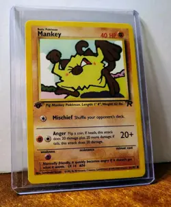 POKEMON MANKEY 61/82 1ST EDITION TEAM ROCKET LP - Image 3