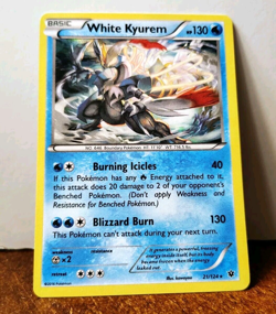 POKEMON WHITE KYUREM 21/124 HOLO RARE FATES COLLIDE NEAR MINT - Image 1